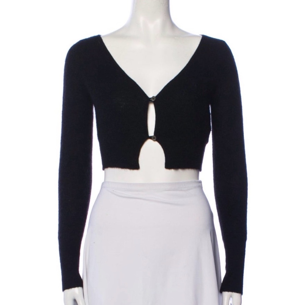 Jacquemus Black Crop Mohair Sweater